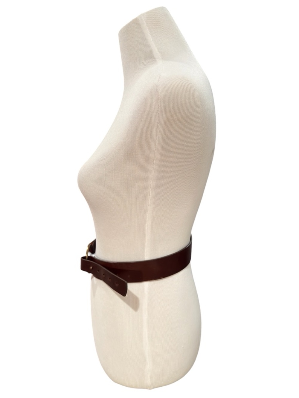 Banana Republic Genuine Brown Leather O-Ring Women’s Belt Brass Circle Buckle - Picture 4 of 9